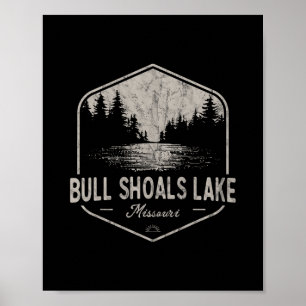 Poster Lago Bull Shoals Missouri Ao Ar Livre Vintage