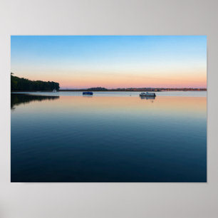 Poster lago champlain sunrise na baía de santos albans