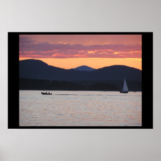 Poster Lago Champlain Sunset