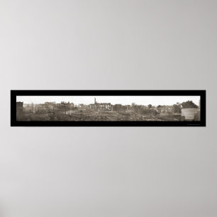 Póster Lago Charles LA Burned Foto 1910