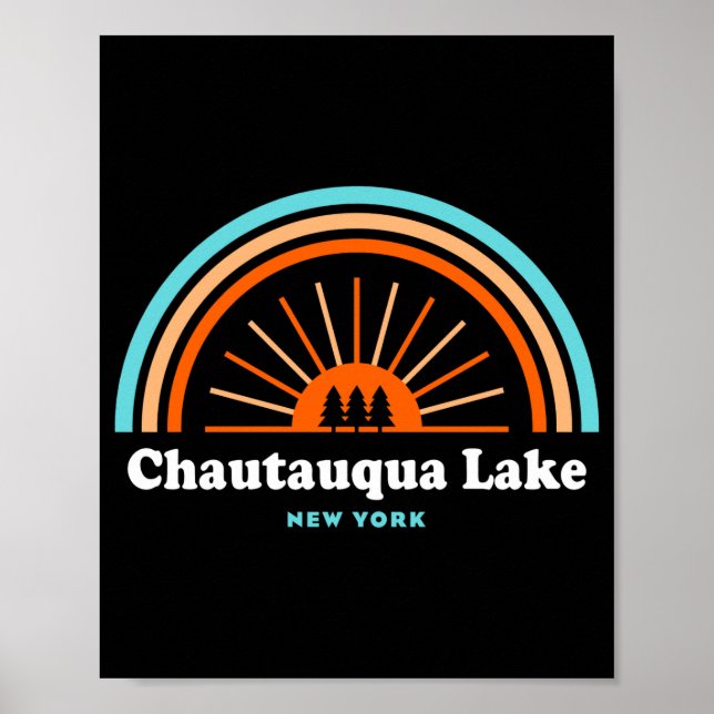 Poster Lago Chautauqua Nova York Arco-íris  (Frente)