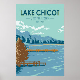 Poster Lago Chicot State Park Arkansas Vintage