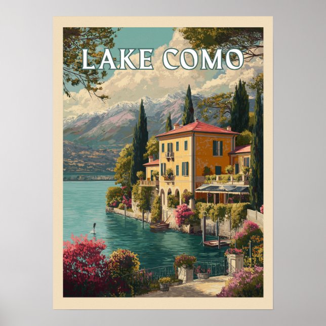 Poster Lago Como - Charm Lakeside Italiano (Frente)