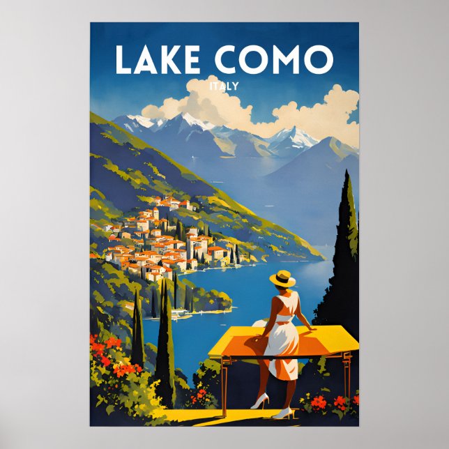 Poster Lago Como Itália (Frente)