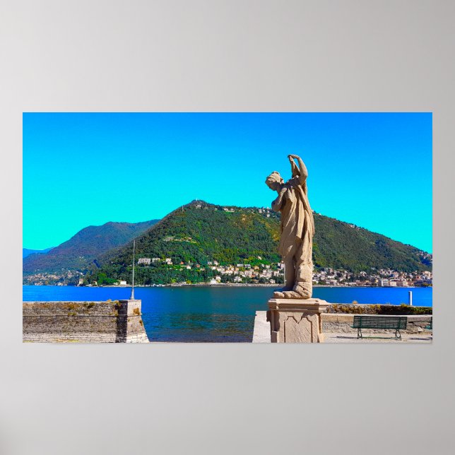 Poster Lago Como Itália Landscape Mountain View (Frente)
