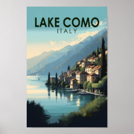 Poster Lago Como Itália Viagem Art Vintage