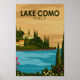 Poster Lago Como Itália Vintage