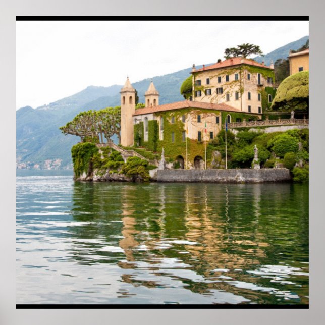 Póster Lago Como na Itália (Frente)