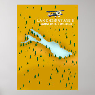 Poster Lago Constance Alemanha, Áustria e Suiças