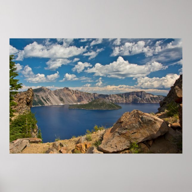 Póster Lago Crater e Ilha Wizard, Crater Lake (Frente)