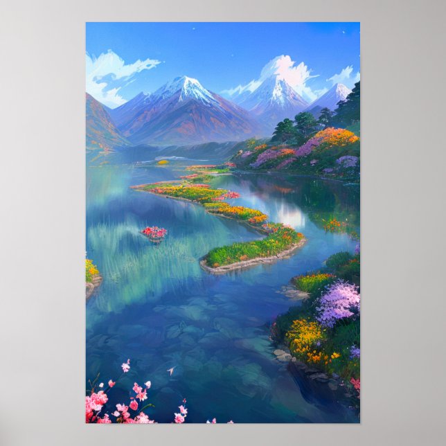 Poster Lago Crystal Clear Mountain (Frente)