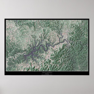 Póster Lago Cumberland cargo satélite de Kentucky,