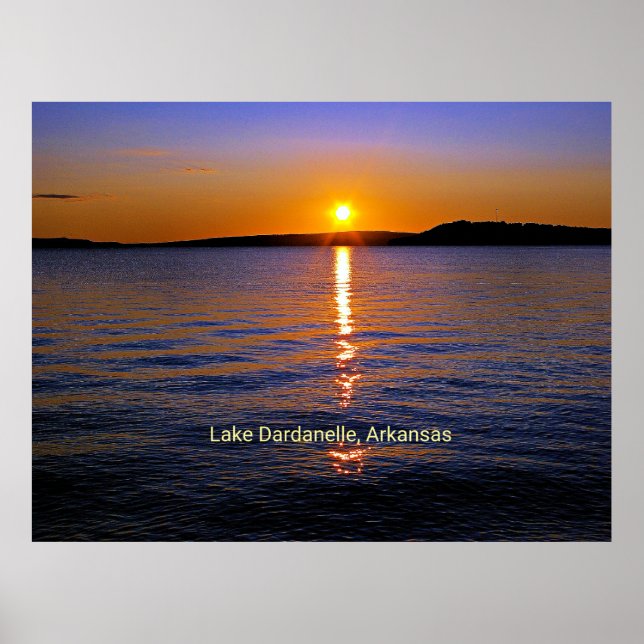 Poster Lago Dardanelle, Arkansas sunset (Frente)