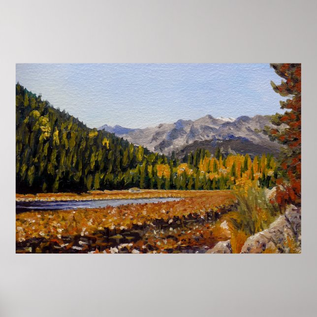 Póster Lago de montanha cênico em Estes Park (Frente)