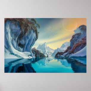 Poster Lago de montanha no inverno