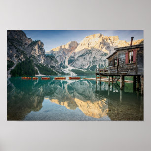 Poster Lago di Braies, Dolomites, Itália