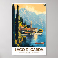 Lago di Garda Italia Viagem Art Vintage