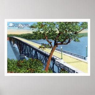 Póster Lago do Ozarks, ponte vintage de plataforma do