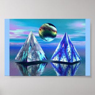 Póster Lago duplo pyramid