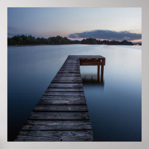 Póster Lago e Barco-doca Ozarks
