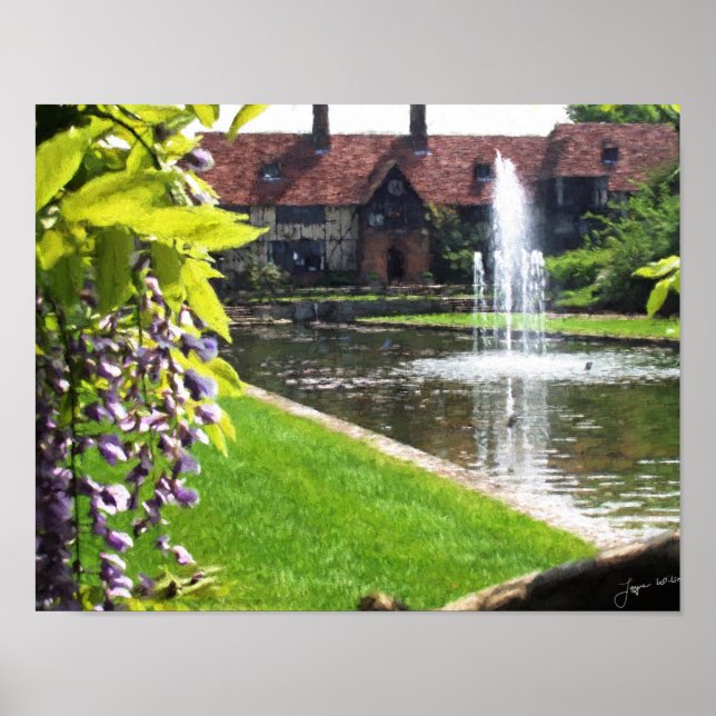 Póster Lago e fonte na RHS Wisley (Frente)