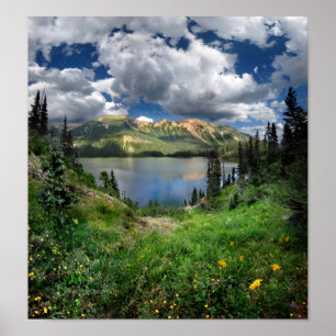 Póster Lago esmeralda 4 - região selvagem de Weminuche -
