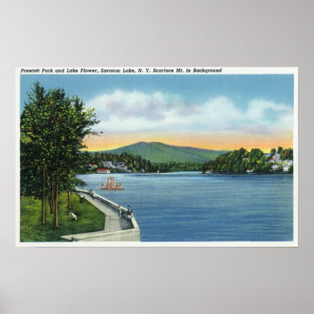 Póster Lago Flor, Escarface Mt em Distância (Frente)