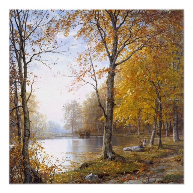Póster Lago forest em Automn (Frente)