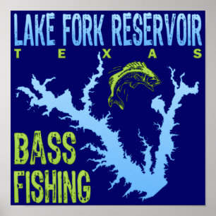 Póster Lago Fork Reservoir, Texas Bass Fisheries