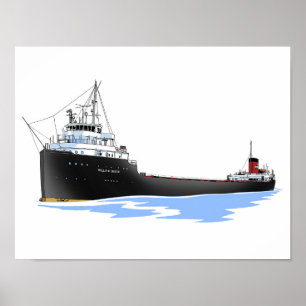 Poster Lago Freighter Willis B. Boyer Republic Steel