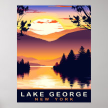 Lago George, NY, Sunset Romântico, Viagem