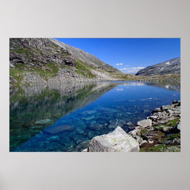 Poster Lago glacial na Noruega (Frente)