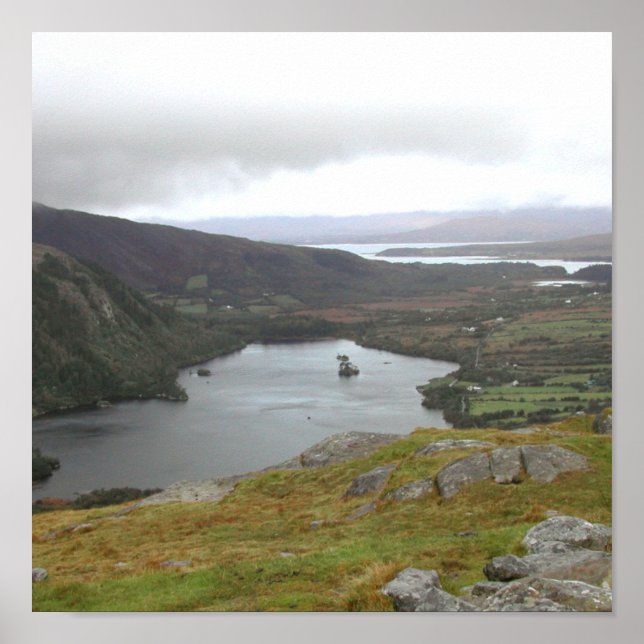 Póster Lago Glanmore, de Healy Pass, Irlanda. (Frente)