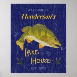 Póster Lago House Peixe De Bass Náutico Russo | Nome pers
