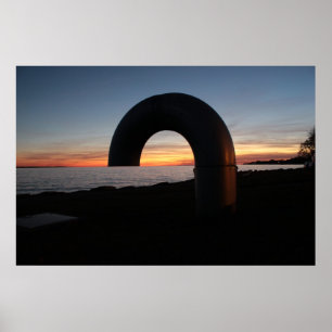 Póster Lago Kingston, pôr do sol de Ontário.