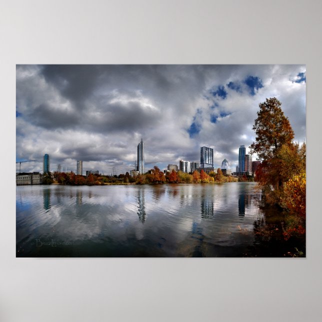Póster Lago Ladybird - Austin Texas Skyline 4 (Frente)