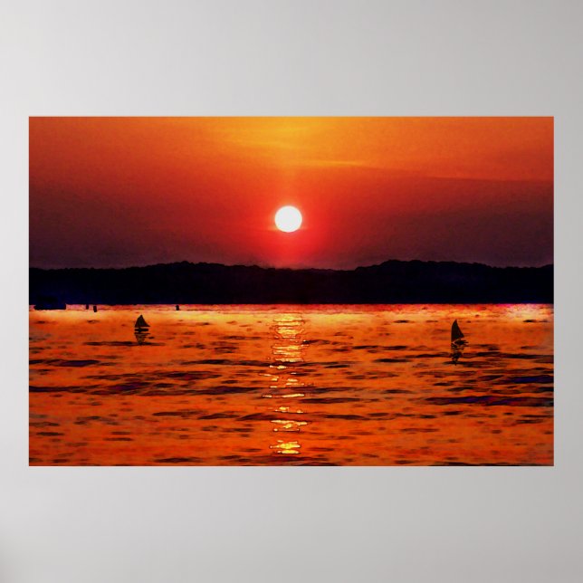 Póster Lago Lanier Sunset (Frente)