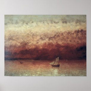 Poster Lago Leman com ajuste Sun, c.1876