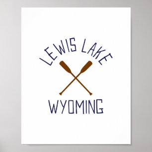Poster Lago Lewis Wyoming Ao Ar Livre Vintage 1