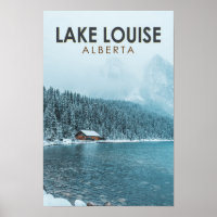 Lago Louise Alberta Canada Viagem Art Vintage