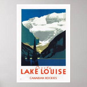 Poster Lago Louise Canadian Rockies ~ Viagens vintage