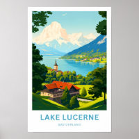 Lago Lucerne Suíça Travel Print