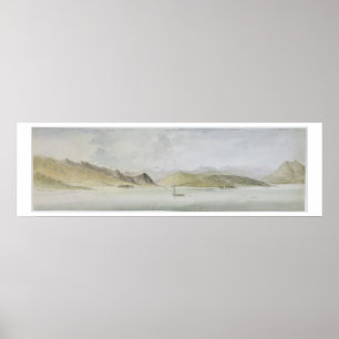 Póster Lago Maggiore (w/c, caneta, tinta e grafite no