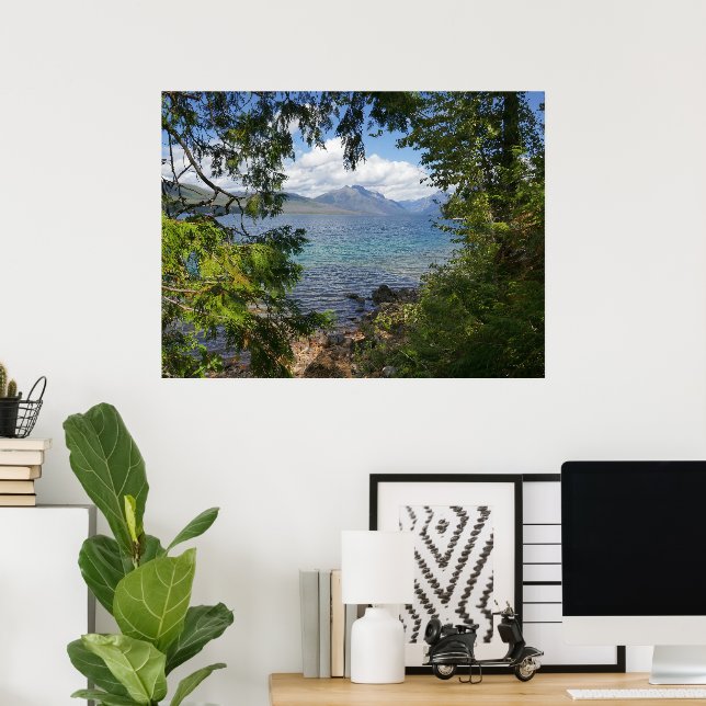 Poster Lago McDonald através da moldura da floresta (Escritório em casa)