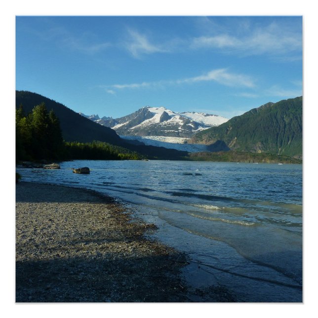 Póster Lago Mendenhall na paisagem de Juneau Alasca (Frente)