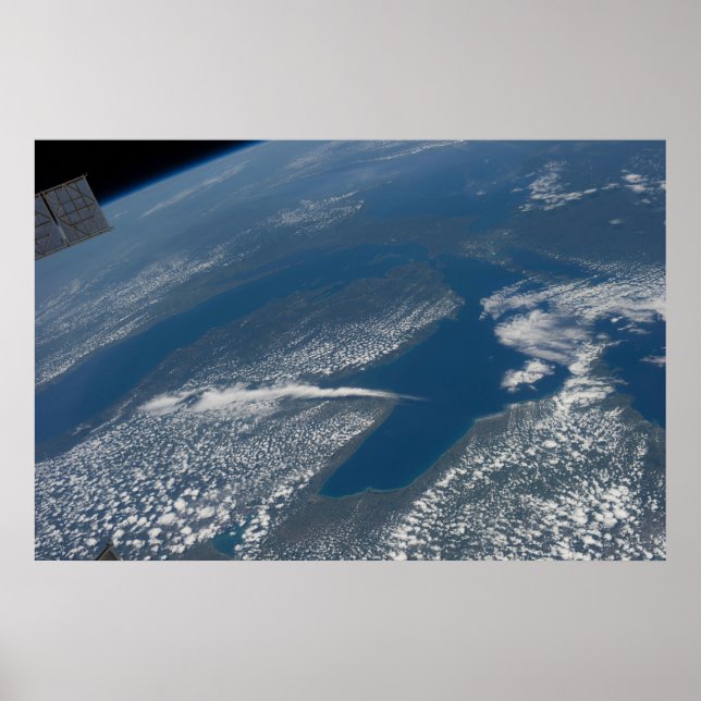 Poster Lago Michigan, Lago Huron E Estado De Michigan. (Frente)