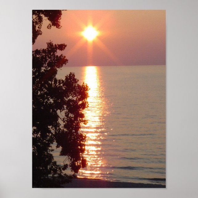 Poster Lago Michigan Sunset (Frente)