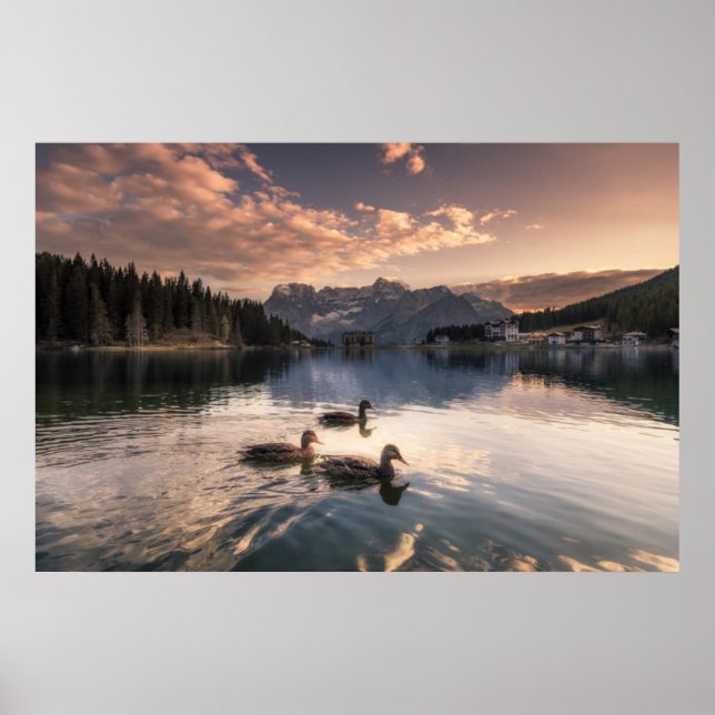 Poster Lago Misurina | Dolomites, Itália (Frente)