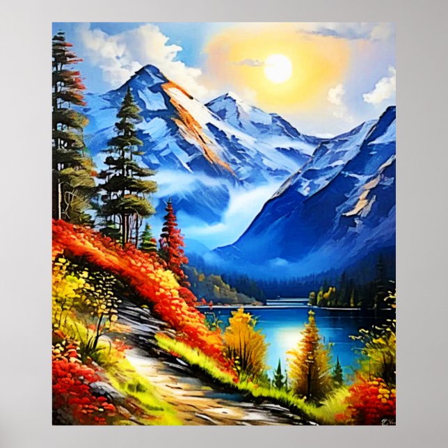 Poster Lago Montanha: Vista Cênnica (Frente)