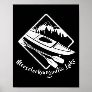 Poster Lago Mooselookmeguntic Kayak Caiaque Boatin no Mai